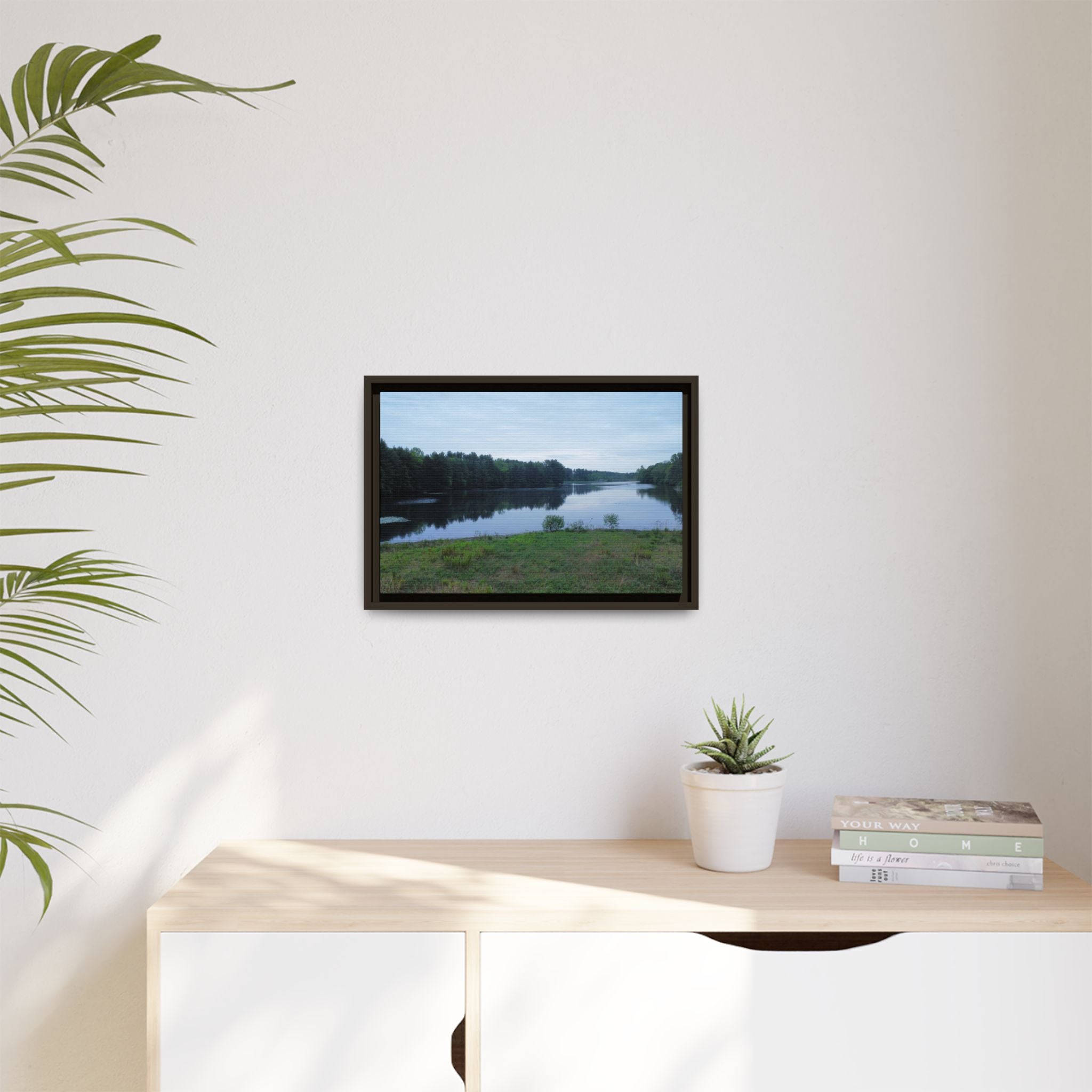 Aspetuck Reservoir - Matte Canvas Framed Print