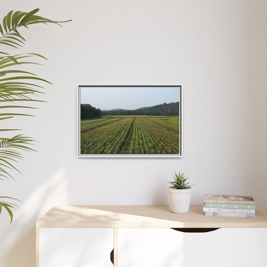 New England Farmland- Matte Canvas Framed Wall Art