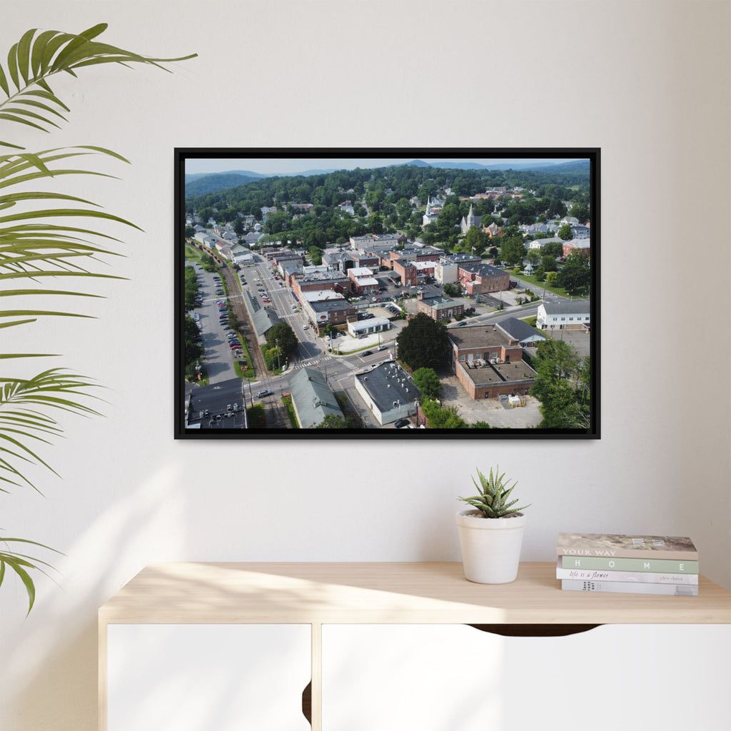 Downtown New Milford, Connecticut - Matte Canvas Framed Wall Art