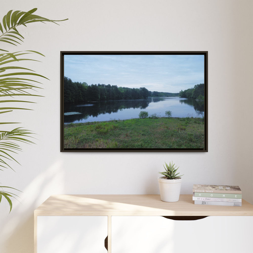 Aspetuck Reservoir - Matte Canvas Framed Print