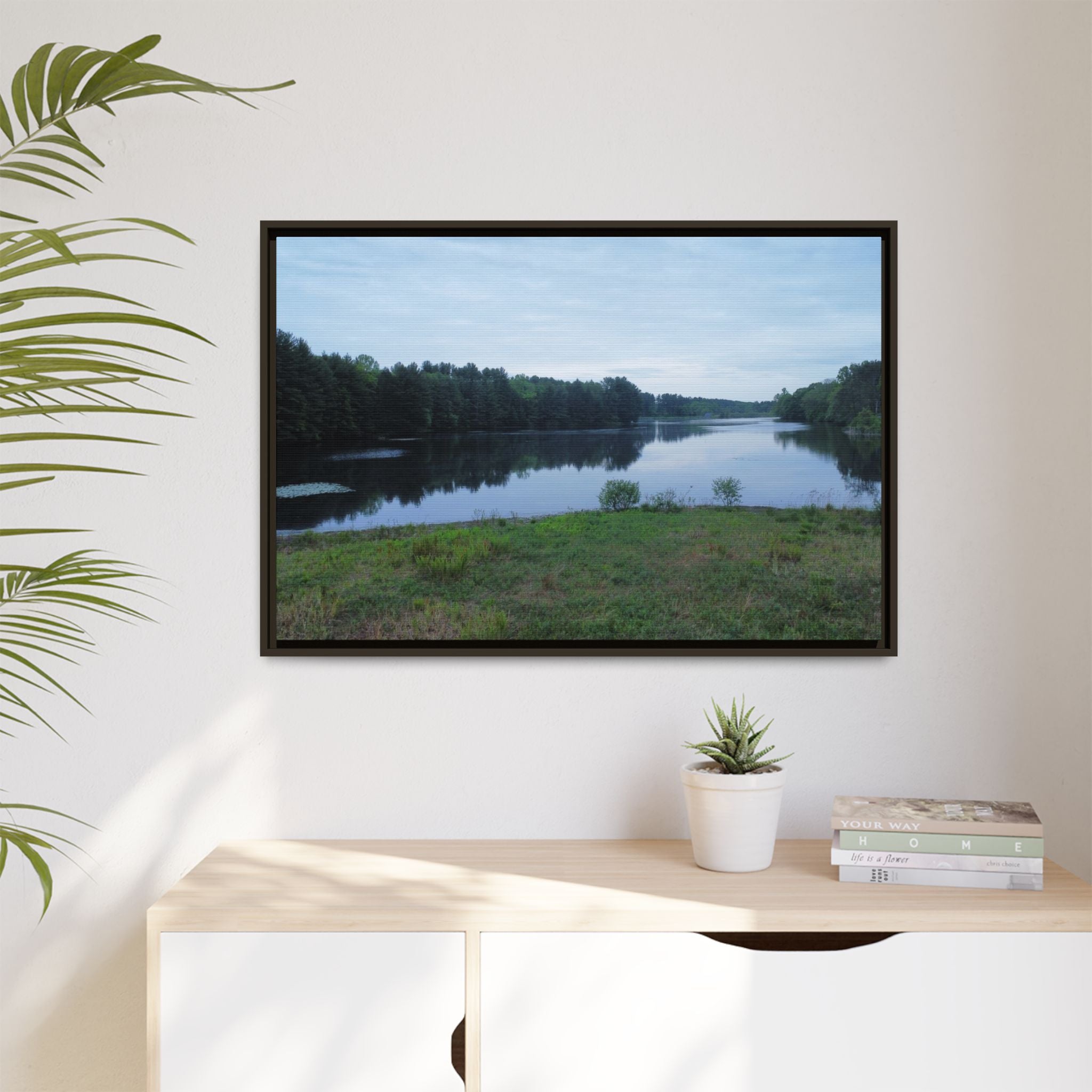 Aspetuck Reservoir - Matte Canvas Framed Print