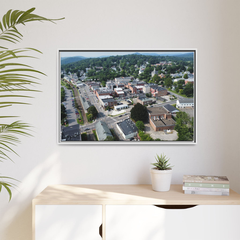 Downtown New Milford, Connecticut - Matte Canvas Framed Wall Art