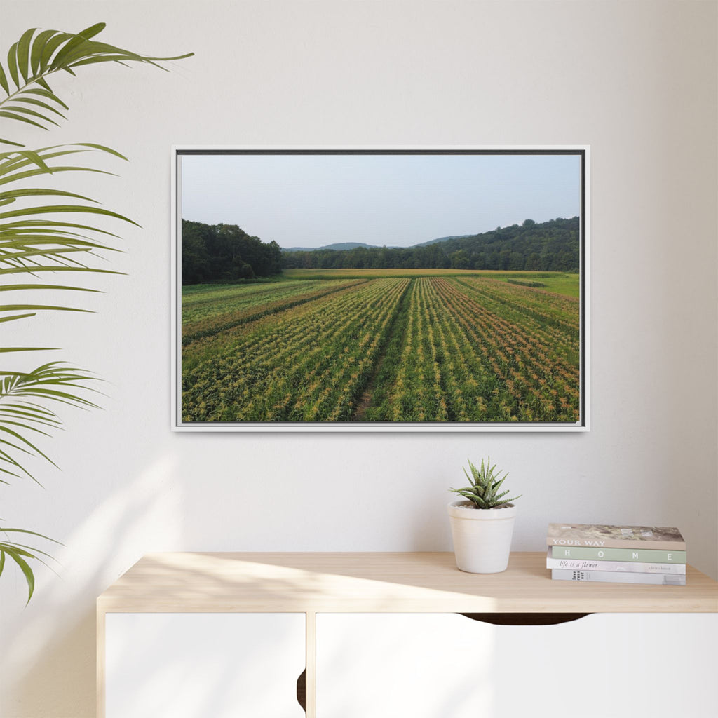 New England Farmland- Matte Canvas Framed Wall Art