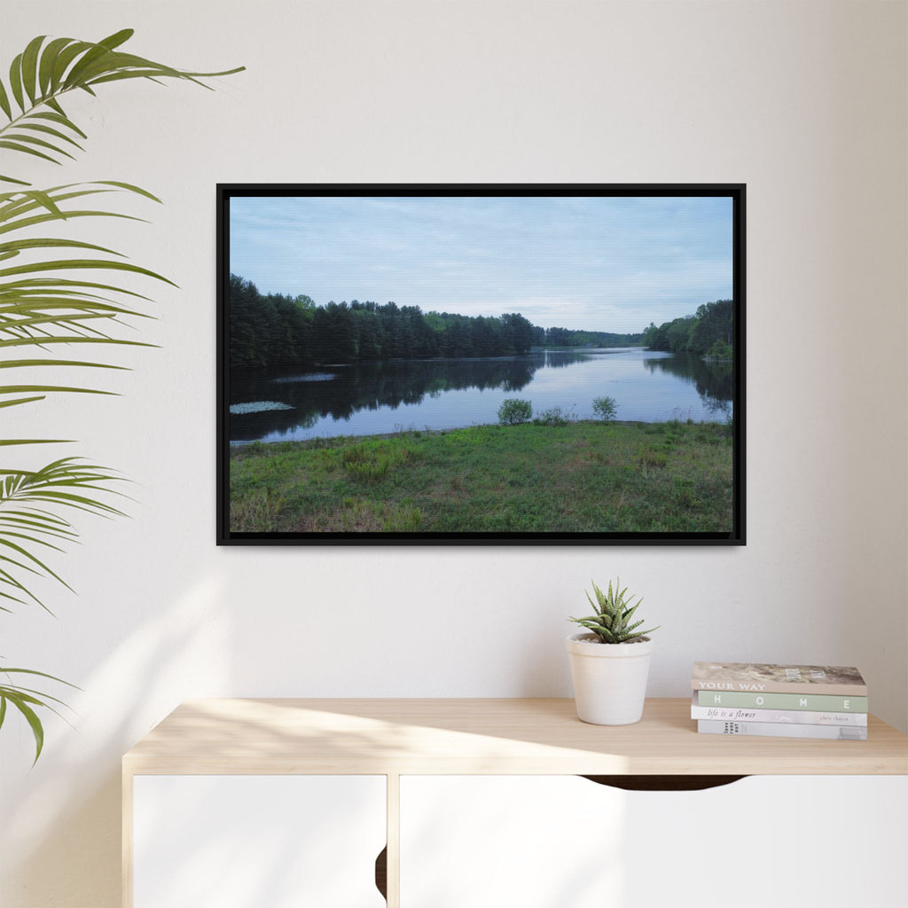 Aspetuck Reservoir - Matte Canvas Framed Print