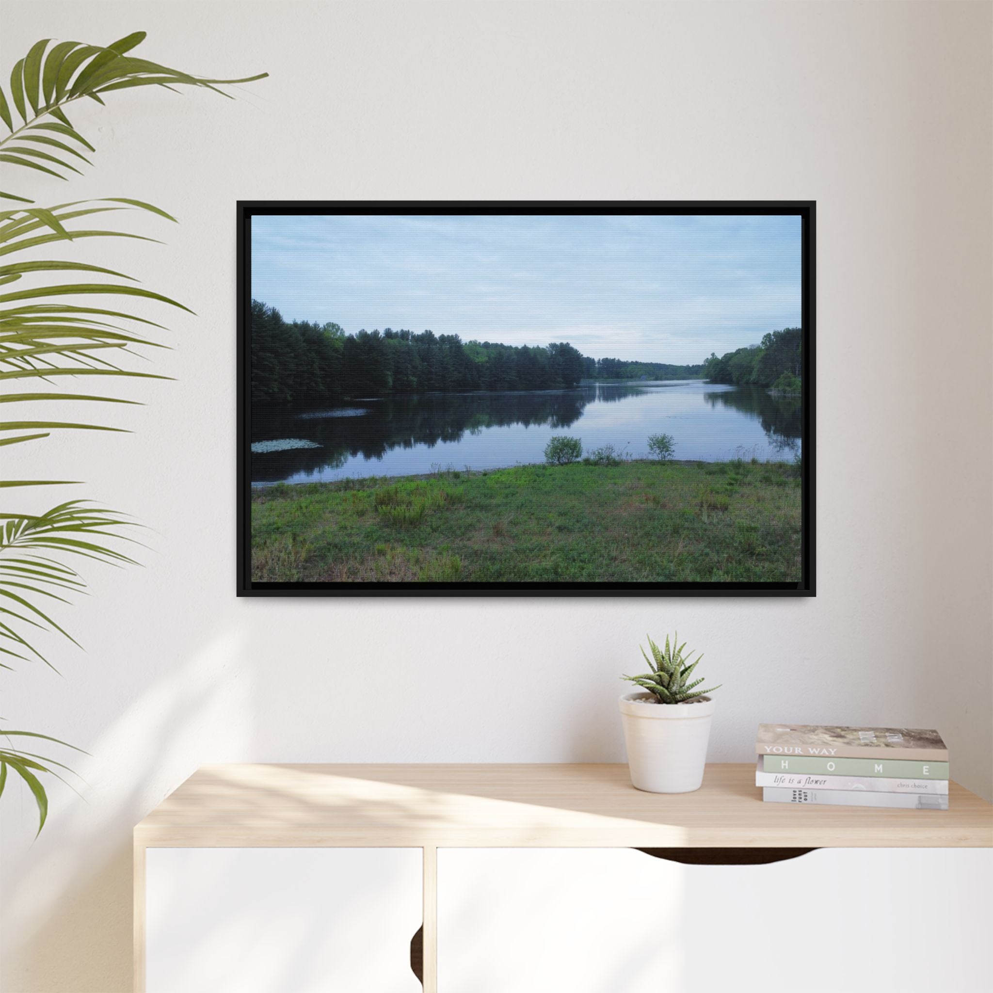Aspetuck Reservoir - Matte Canvas Framed Print