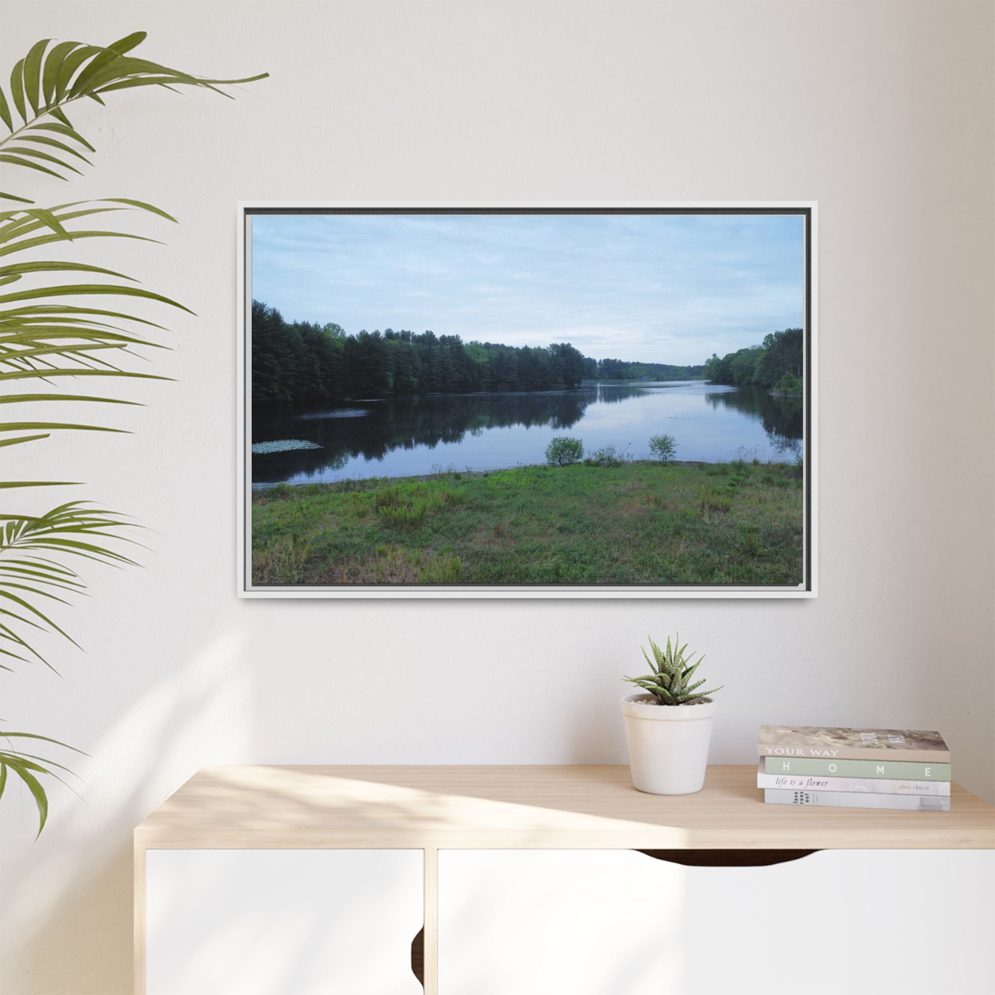 Aspetuck Reservoir - Matte Canvas Framed Print