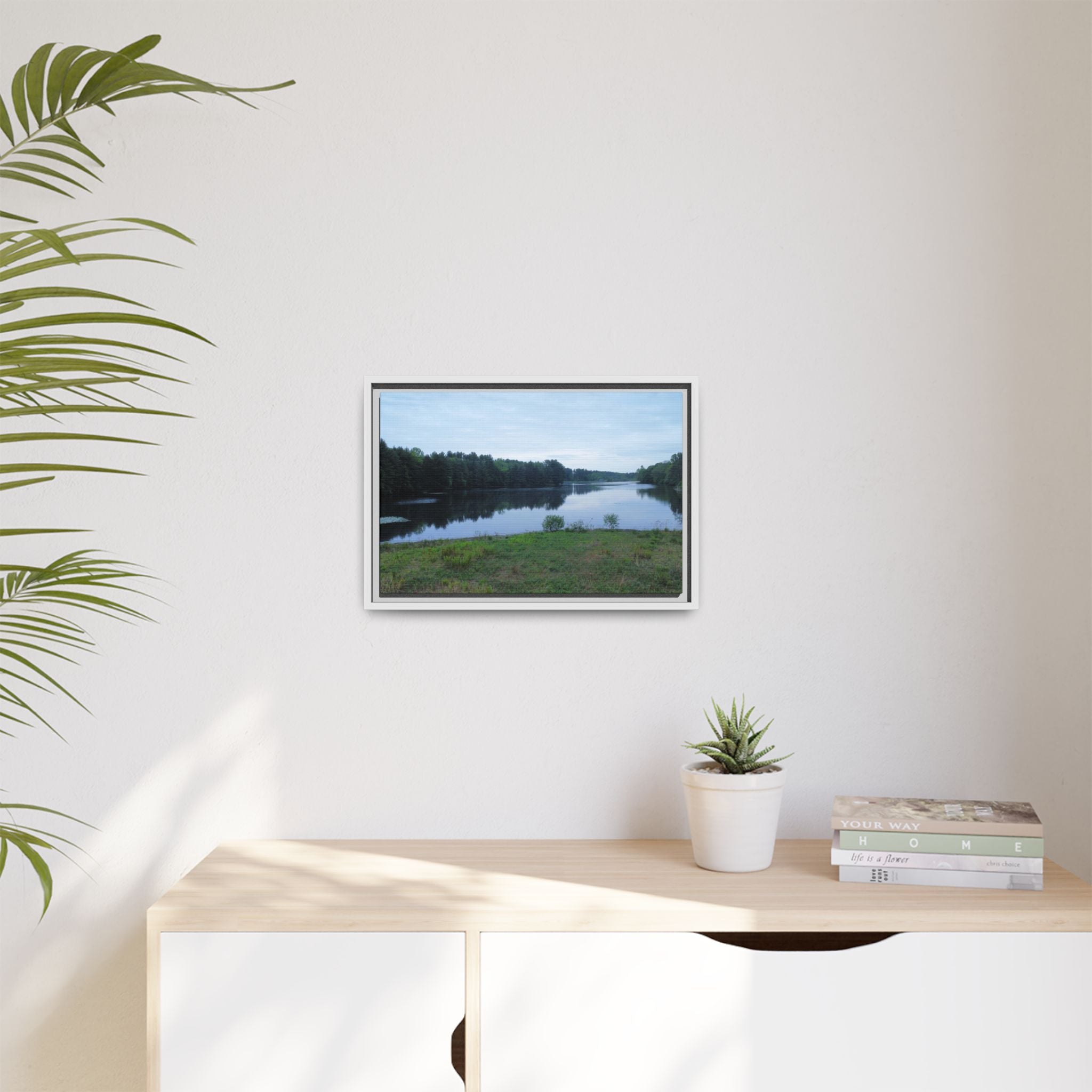 Aspetuck Reservoir - Matte Canvas Framed Print